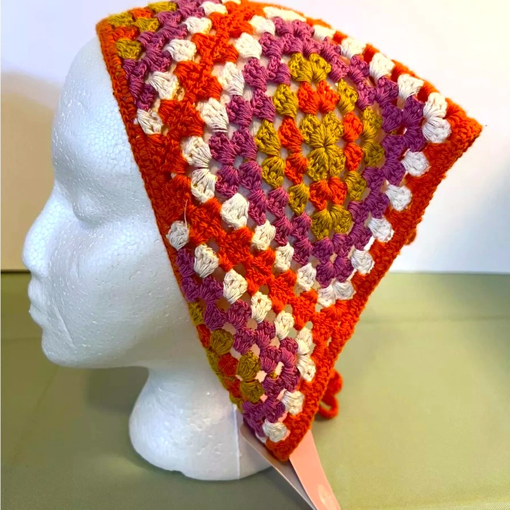 New Sunday State Bandana, Girls, Teens, Womens, Crochet, Fall Colors, BOHO